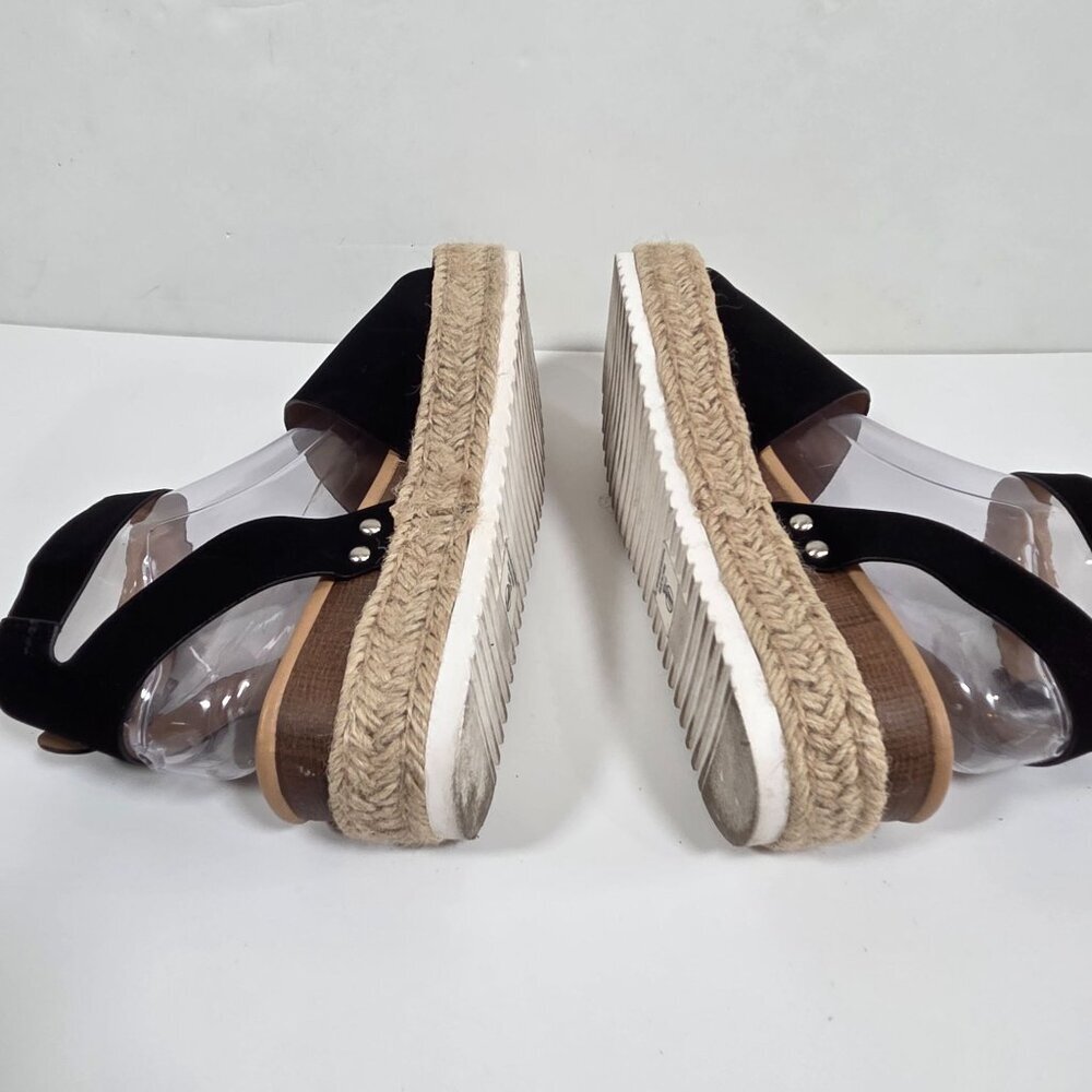 Soda Topic platform espadrille sandals Women's Open Toe Ankle Strape Black Size - Picture 5 of 7